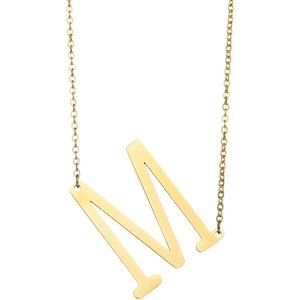 Letter M Pendant necklace in Stainless Steel